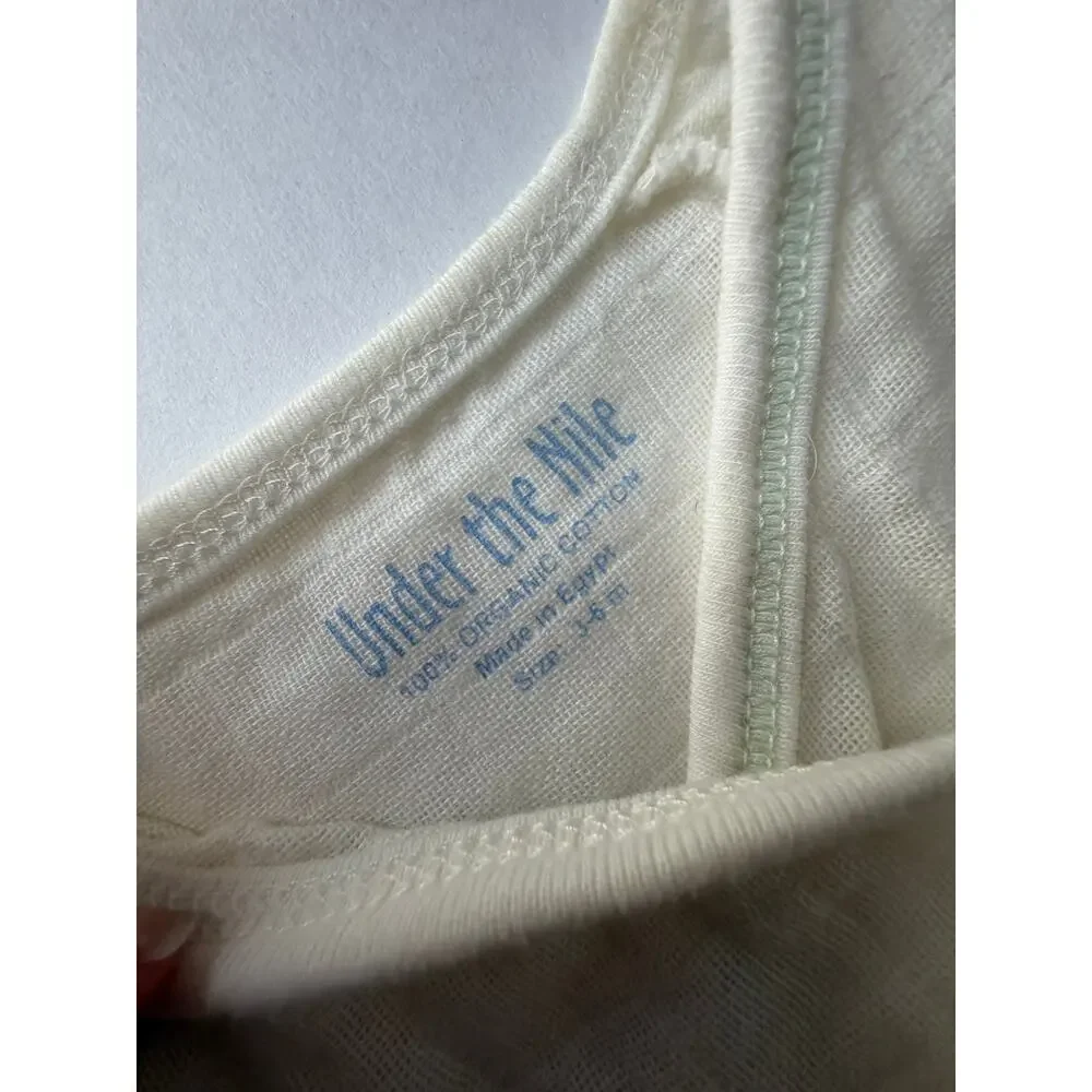 Under the Nile Organic Cotton Baby Kimono Romper 3–6 Months Cream Never Worn